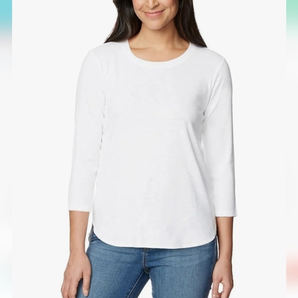 NWT 2 pack KIRKLAND Signature Ladies' Cotton Slub Tee 1 White / 1 Black L - Picture 1 of 6